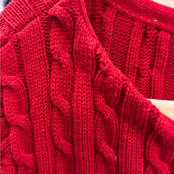 Lauren Ralph Lauren Red Cable Knit Sweater - Picture 6 of 8